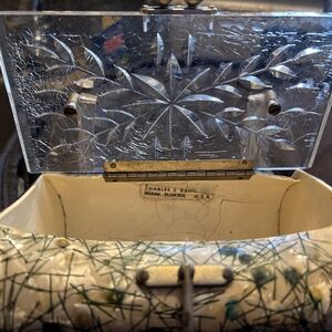 Vintage Lucite Handbag with Floral Design